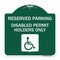Signmission Reserved Parking Disabled Permit Holders W/ Updated Access Alum Sign, 18" x 18", GW-1818-23152 A-DES-GW-1818-23152 - alternate 1